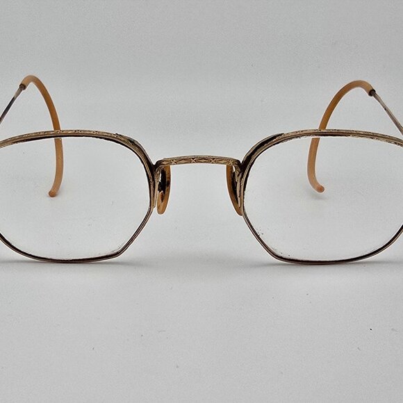 Bausch & Lomb B&L Arco Ful-Vue 1/10 12K GF Gold Filled Antique Eyeglasses w Case - Picture 2 of 16